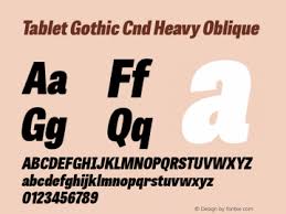 Beispiel einer Tablet Gothic Cnd-Schriftart #1